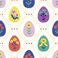 Seamless pattern featuring Easter eggs vector