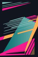 Abstract background place for text. Trendy geometrical poster. Dark background and bright figures. Retro style. vector
