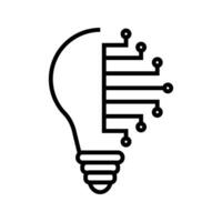 light bulb with electric circuit icon vector