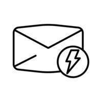 email with lightning bolt icon vector
