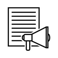 document with megaphone speaker icon vector