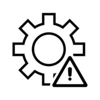 cogwheel with exclamation mark warning symbol vector