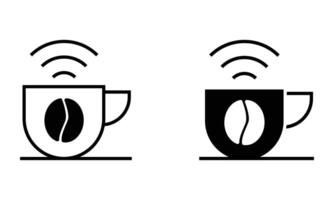 the sign of a coffee shop with free internet access icon vector
