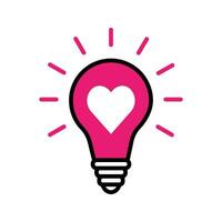 light bulb with heart icon vector