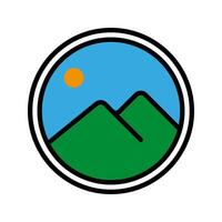 image gallery icon in circle shape vector