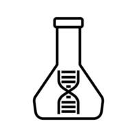 Laboratory flask with DNA symbol vector