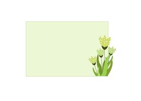 A blank card frame with green flowers and leaves vector
