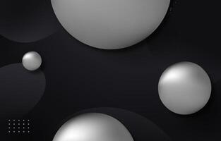 Abstract background with shiny spheres on black background vector