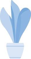A blue plant in a pot on a white background vector