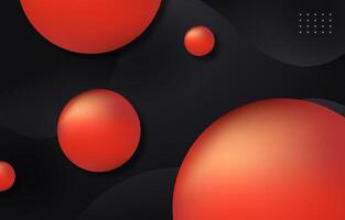 A black and red background with many red spheres vector