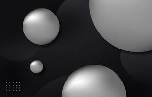 Abstract background with shiny balls on black background vector