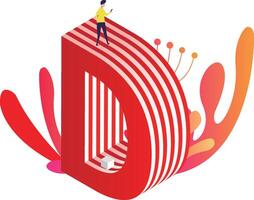 A man standing on top of a letter d vector