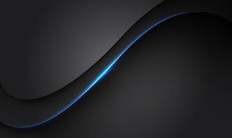 Abstract blue light curve black shadow with blank space design modern luxury futuristic technology background vector