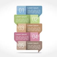 Five speech bubbles with numbers and place for yor text vector