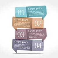 Design template with four speech bubbles with numbers and place for your text vector