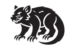 Minimalist Tasmanian Devil Silhouette Modern Design vector