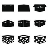 Set of Various Box Icons Different Shapes and Styles vector