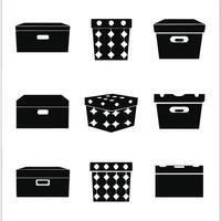 Minimalist Box Illustrations Open, Closed, and Stacked vector