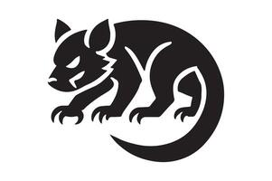 Modern Tasmanian Devil Silhouette Elegant Black Art vector