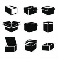 Stylized Box Silhouette Collection for Digital Use vector