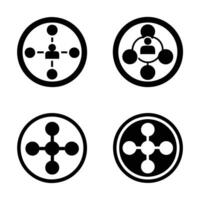Corporate Teamwork and Business Links Icon Set vector