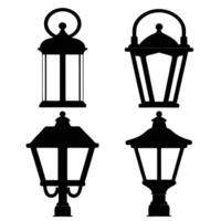 Old Lamp Posts Silhouettes for Urban Scenes vector