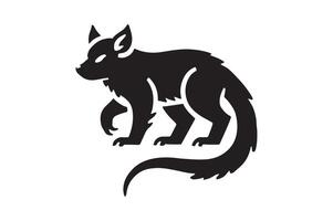 Tasmanian Devil Graphic Simple Black Silhouette Illustration vector