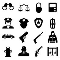 Minimalist Police and Security Icon Collection vector