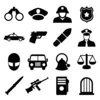 Security and Law Enforcement Icon Set vector