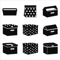 Diverse Box Silhouette Pack for Design Projects vector