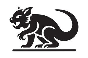 Simple Tasmanian Devil Silhouette Minimalist Black Art vector
