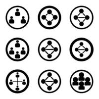 Business Collaboration and Network Icons for Graphic Design vector