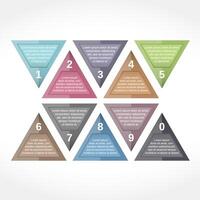 Triangle design elements with numbers and place for your text vector