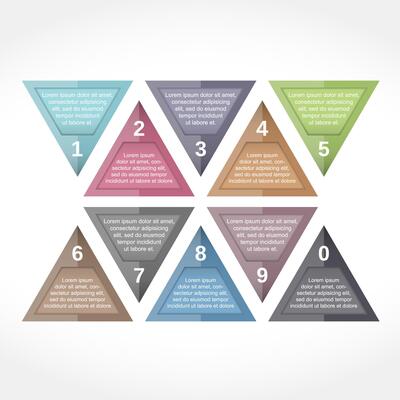 Triangle design elements with numbers and place for your text