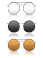Glasses with reflection on white background vector