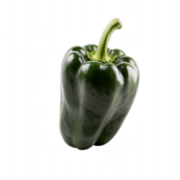 A single, dark green bell pepper, vibrant and fresh. png