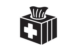 Monochrome Tissue Box Silhouette Minimalist Graphic vector