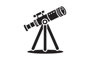 Modern Telescope Silhouette Minimalist Black Art vector