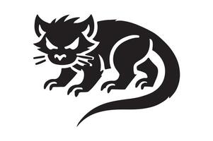Tasmanian Devil Outline Icon Simple Black Design vector