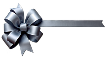 Elegant silver ribbon bow, perfect for adding a touch of sophistication to any design. png