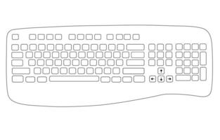 Computer keyboard blank template. Top view. vector