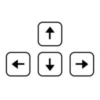 computer keyboard arrow keys simple outline vector