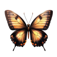 Golden Butterfly with Elegant Glowing Patterns png