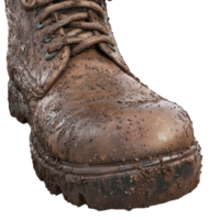 Close-Up Muddy Work Boot png