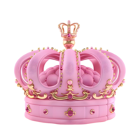 Luxurious pink crown with golden accents and fine detailing, isolated on a transparent background png