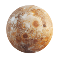 Realistic planetary surface model with crater details, isolated on a transparent background png