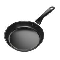 black frying pan on a transparent background png