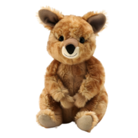 Adorable kangaroo plush toy with a soft and huggable texture, isolated on a transparent background png
