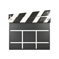 Professional movie clapperboard with crisp detailing, isolated on a transparent background png