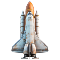 Iconic space shuttle with sleek aerodynamic design, isolated on a transparent background png